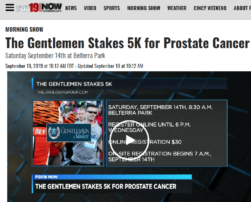 FOX19 – Dr. Brian Minnillo talks about the Gentlemen Stakes 5k